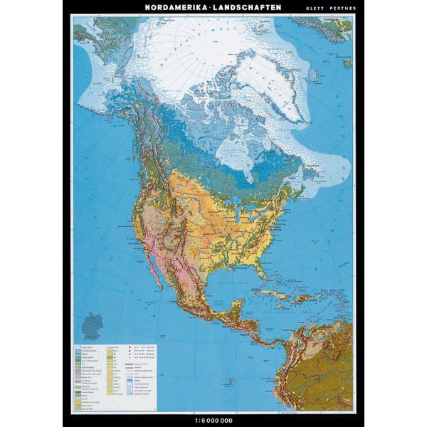 Klett-Perthes Verlag Mapa de continente Paisagens da América do Norte