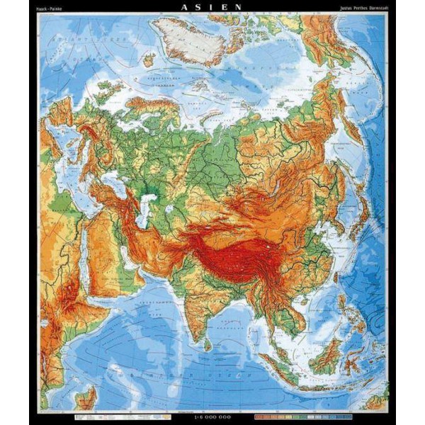 Klett-Perthes Verlag Mapa de continente Ásia física