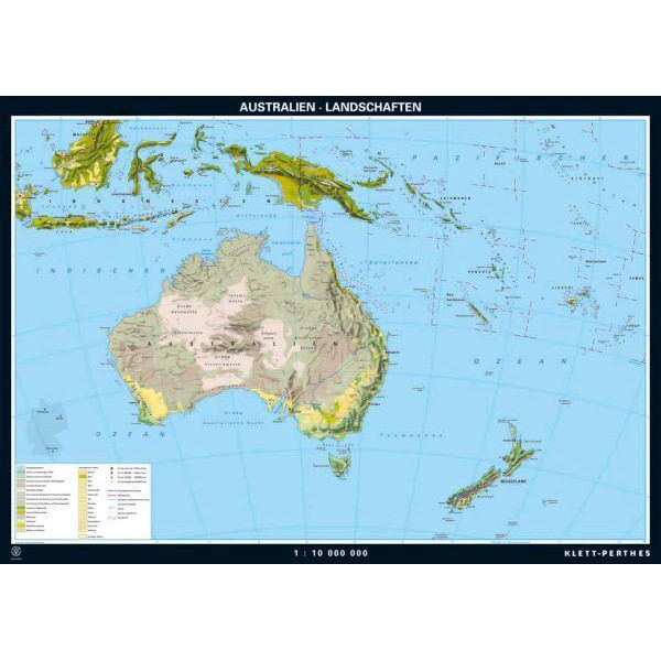 Klett-Perthes Verlag Mapa de continente Paisagens da Austrália