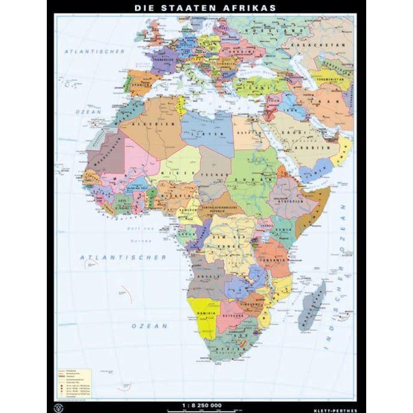 Klett-Perthes Verlag mapa de continente África física / política (P) 2 lados