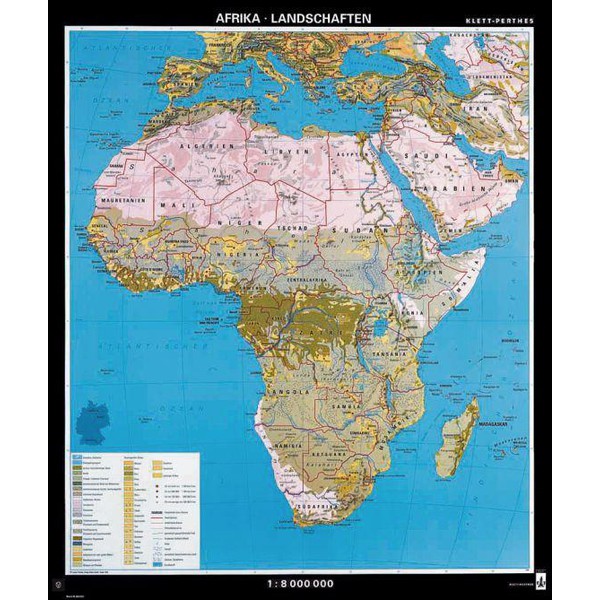 Klett-Perthes Verlag Mapa de continente Paisagens da África