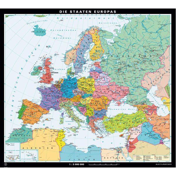 Klett-Perthes Verlag mapa de continente Os países da Europa