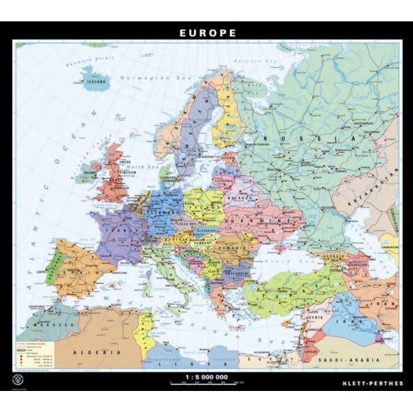 Klett-Perthes Verlag Mapa de continente Europa política / mudo (ABW) 2 lados