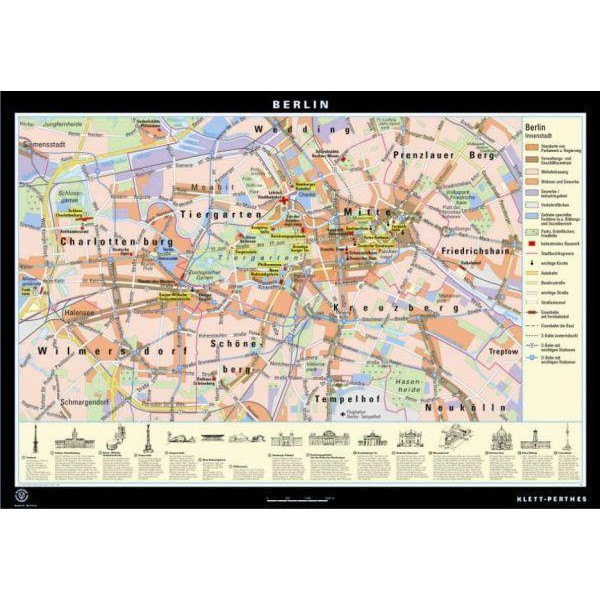 Klett-Perthes Verlag Mapa regional Berlim centro da cidade (P)