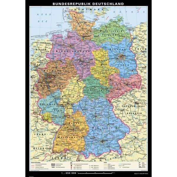 Klett-Perthes Verlag Mapa Alemanha, político grande