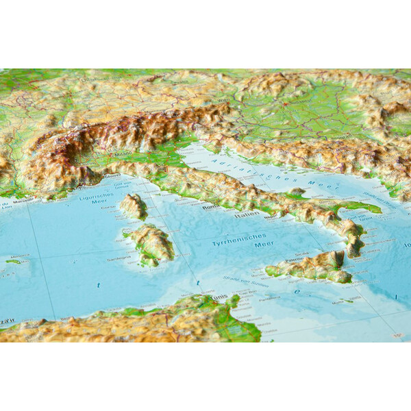 Georelief mapa de continente Large 3D relief map of Europe (in German)