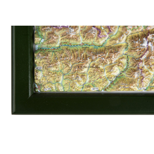 Georelief Mapa Large 3D relief map of Austria, in wooden frame (in German)