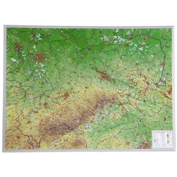 Georelief Mapa regional Sachsen,  large 3D relief map (in German)