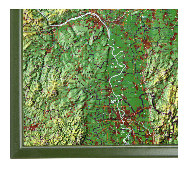 Georelief Mapa regional Large 3D relief map of Hesse (in German)