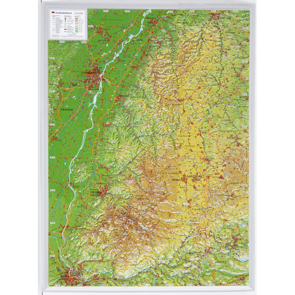 Georelief Floresta Negra pequena, mapa 3D em relevo