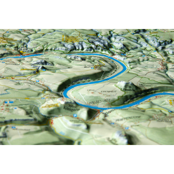 Georelief Mapa regional Small 3D relief map of Saxon Switzerland (in German)