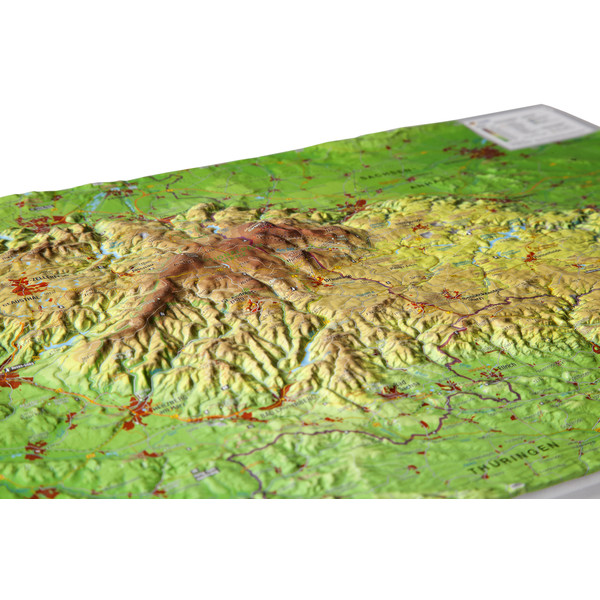 Georelief Mapa regional 3D relief map of the Harz region, small (in German)