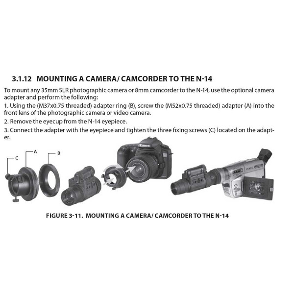 Armasight Adaptador de câmera #46 (NYX-14, NYX-14 PRO, NYX-7 PRO, N14, N14 PRO, N15)
