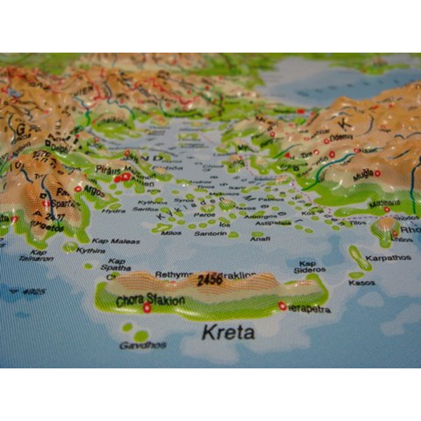 geo-institut Mapa de relevo da Europa Linha prateada físico