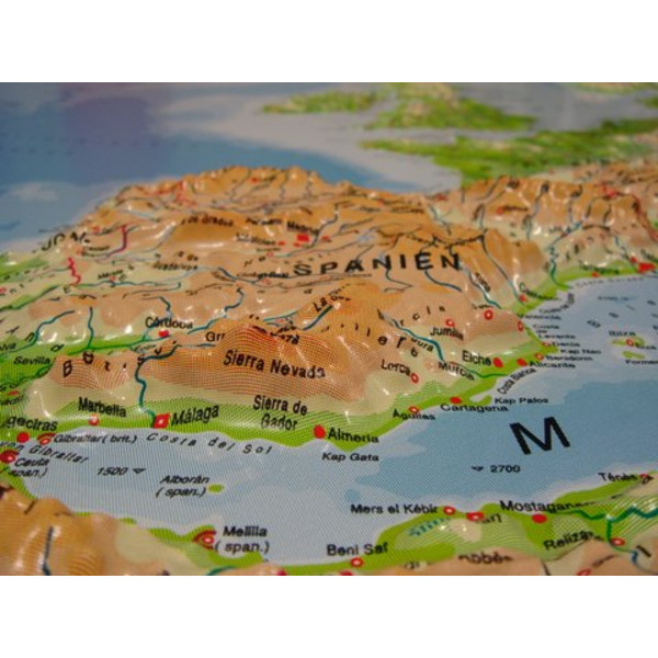 geo-institut Mapa de relevo da Europa Linha prateada físico