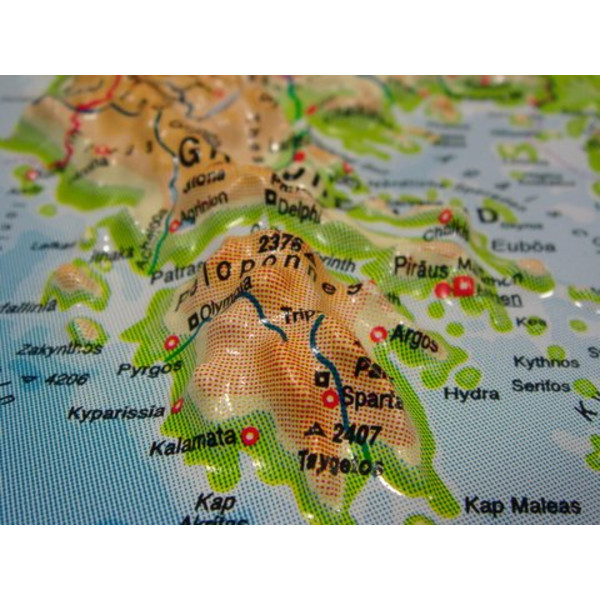 geo-institut Mapa de relevo da Europa Linha prateada físico