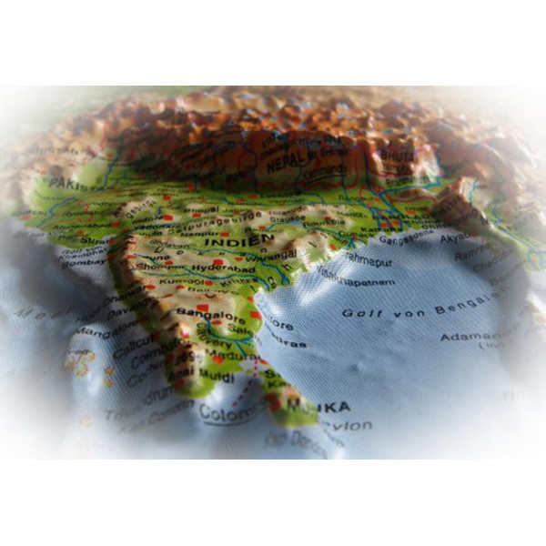 geo-institut os Mapa mundial Mapa de relevo mundial Linha de prata físico Inglês