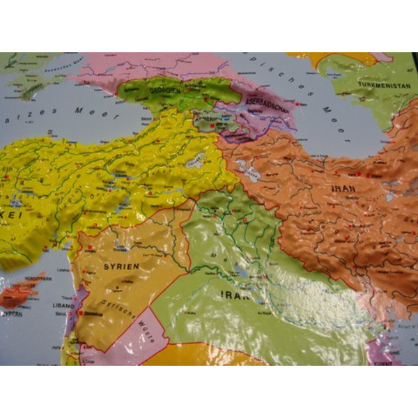 geo-institut os Mapa mundial Mapa de relevo Linha de prata política