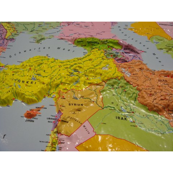 geo-institut os Mapa mundial Mapa de relevo Linha de prata política