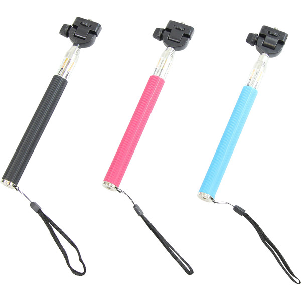 Monopé de alumínio Selfie-Stick für Smartphones und kompakte Fotokameras, schwarz