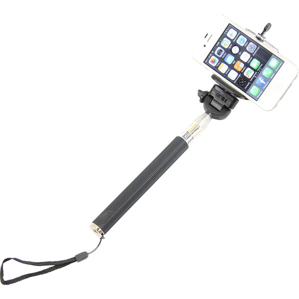 Monopé de alumínio Selfie-Stick für Smartphones und kompakte Fotokameras, schwarz