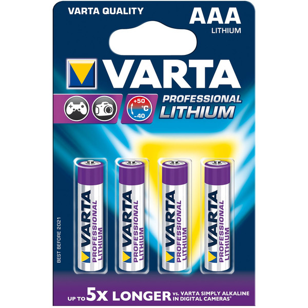 Varta Pilhas de lítio Micro (AAA) Professional 4-pack