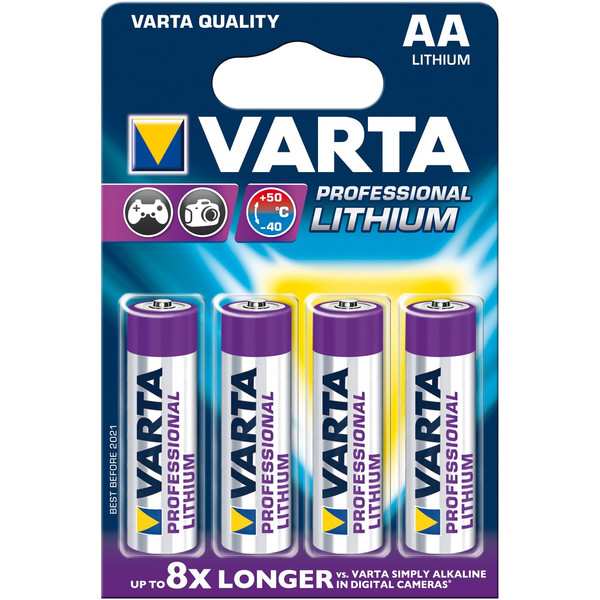 Varta Pilhas de lítio Mignon (AA) Professional 4-pack