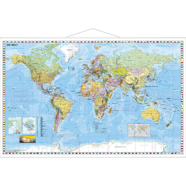 Stiefel Mapa mundial político com tiras de metal