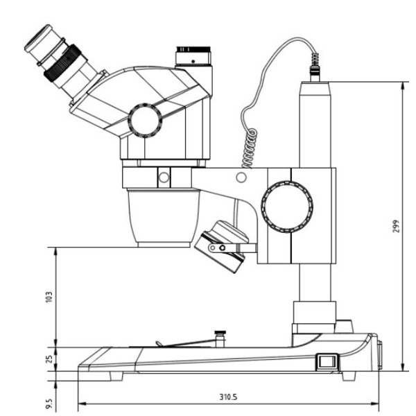 Euromex NexiusZoom ESD, NZ.1903-P-ESD; Coluna base, 6,7x-45x, trino
