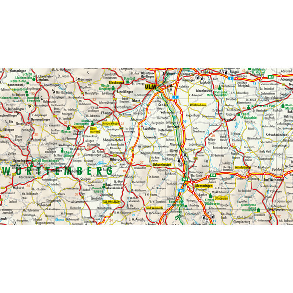 Bacher Verlag Mapa rodoviário da Alemanha 1:500.000 laminado