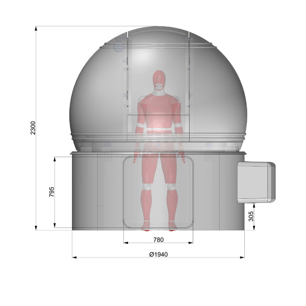 Omegon H80 cúpula para observatório, com 2m de diâmetro