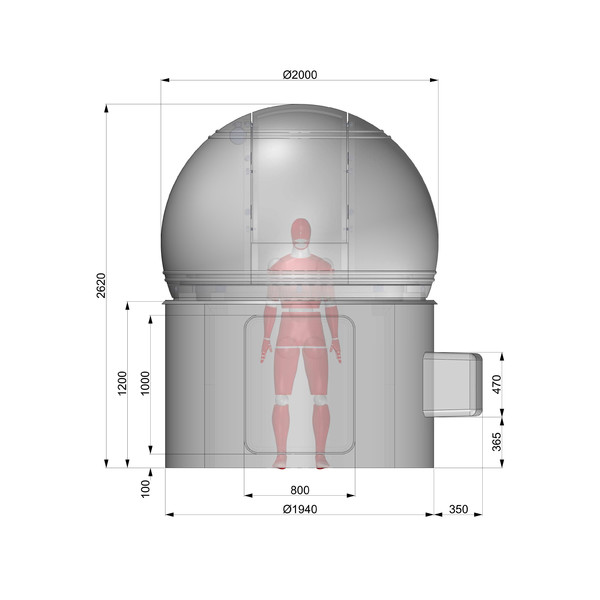 ScopeDome Cúpula para observatório H120, 2m de diâmetro