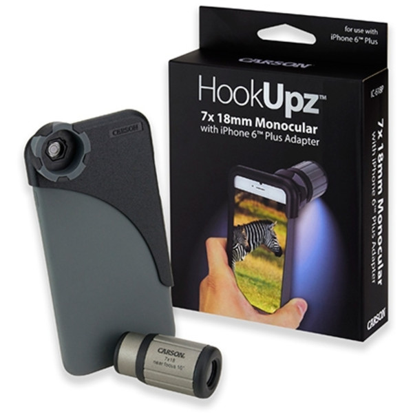 Carson Monóculo HookUpz 7x18 mono with adapter for iPhone 6 Plus smartphone