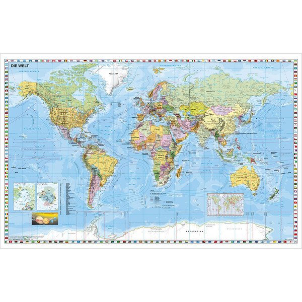 Stiefel Posters do Mapa Mundial - formato gigante, pode escrever e apagar - Inglês extremamente resistente aos rasgões