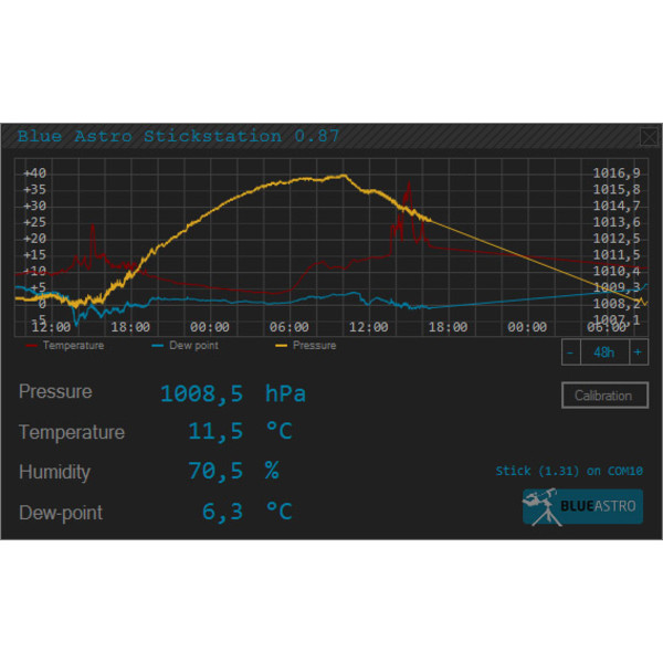 10 Micron Estação meteorológica USB BlueAstro