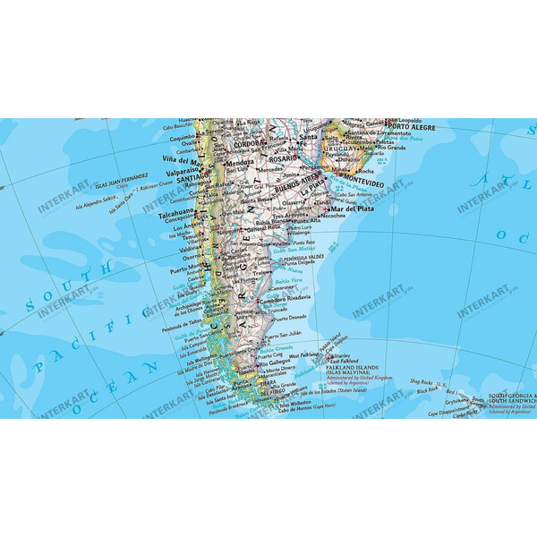 National Geographic Mapa de continente continent map North and South America political (laminated)