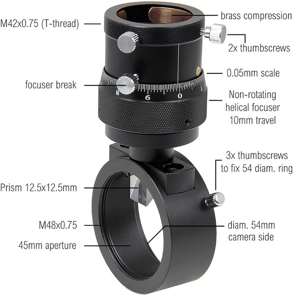 Omegon Off-Axis-Guider Off-Axis Guider com microfoco