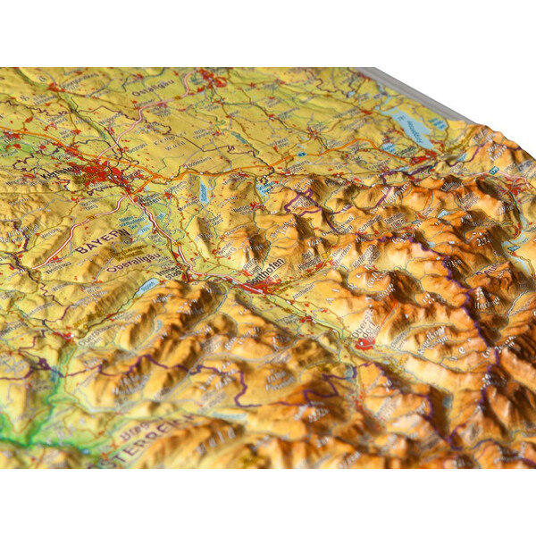 Georelief Mapa regional Allgäu/Lake Constance 3D relief map, small