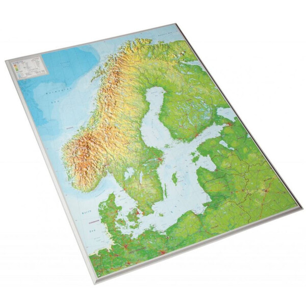 Georelief Mapa regional Escandinávia