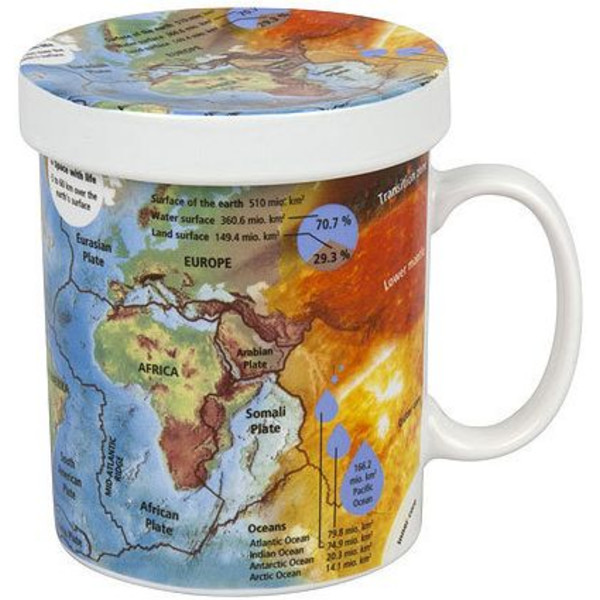 Könitz Chávena Mugs of Knowledge for Tea Drinkers Geography