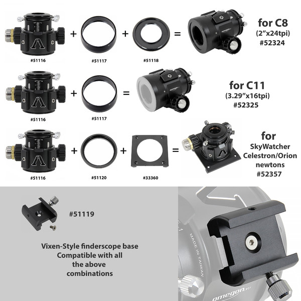 Omegon Focador V-Power 2" Crayford, Newton Dual Speed Focuser