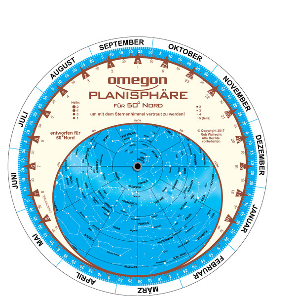 Omegon Carta de estrelas Sternkarte 17,5cm / 50°