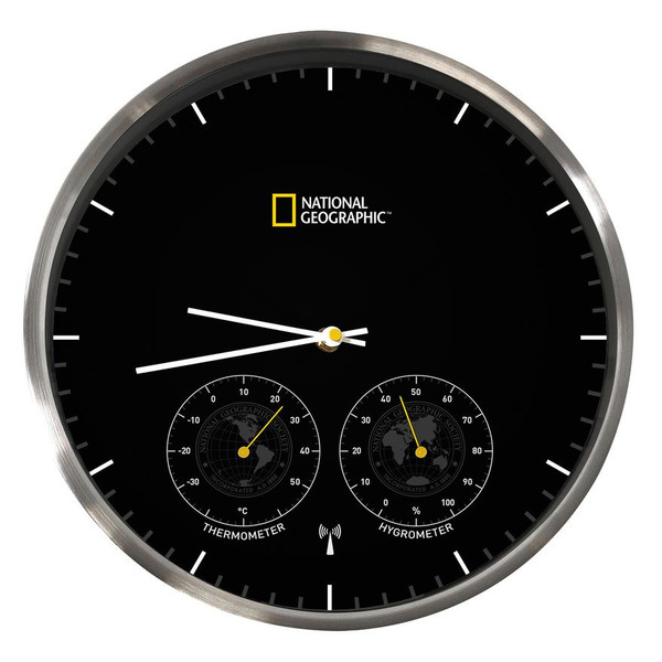 National Geographic Relógio de parede com termómetro e higrómetro