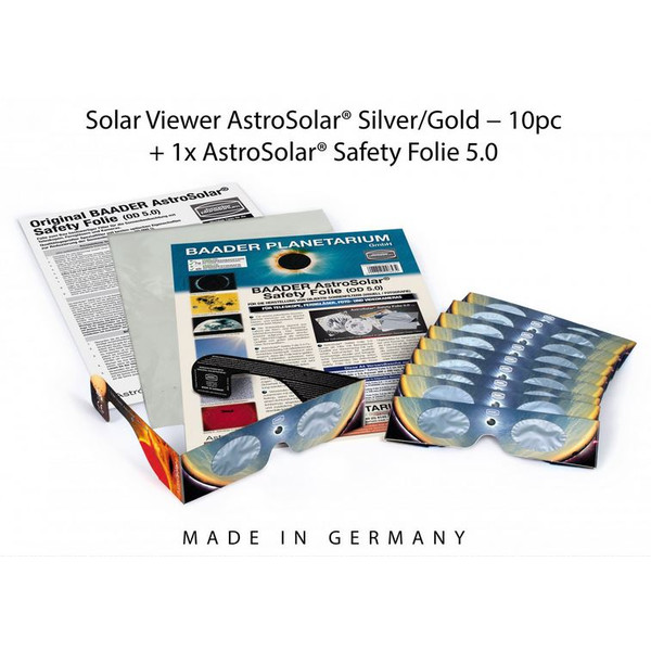 Baader Filtros solares oculares: 10xAstroSolar® Silver/Gold glasses e 1xAstroSolar film