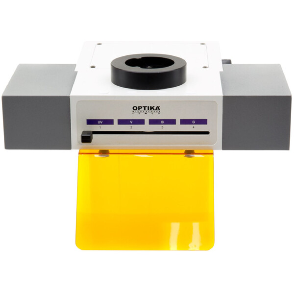 Optika M-1031M, acessório de fluorescência LED de 4 posições, sem conjuntos de filtros de fluorescência LED