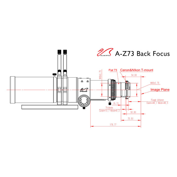 William Optics Refrator apocromático AP 73/430 Super ZenithStar 73 Red OTA