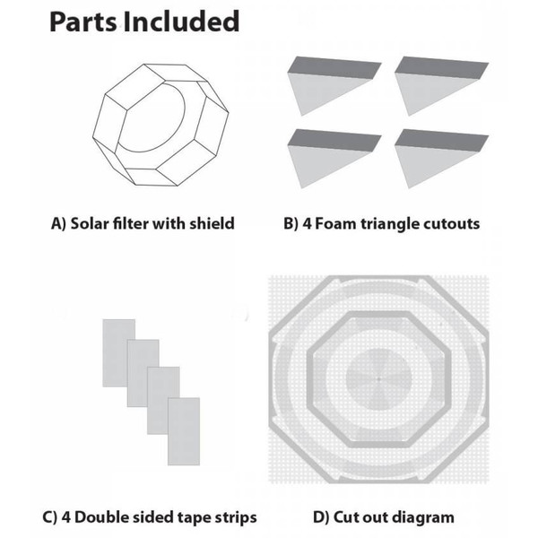 Explore Scientific Filtros solares Filtro solar Sun Catcher para telescópios de 110-130mm