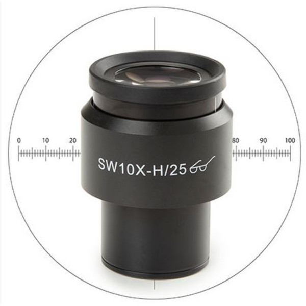 Euromex 10x/25 mm SWF, micrómetro, mira, Ø 30 mm, DX.6010-CM (Delphi-X)