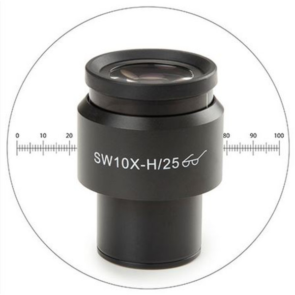 Euromex SWF 10x/25 mm, Ocular micrométrica com cruzeta, Ø 30 mm, DX.6010-M (Delphi-X)
