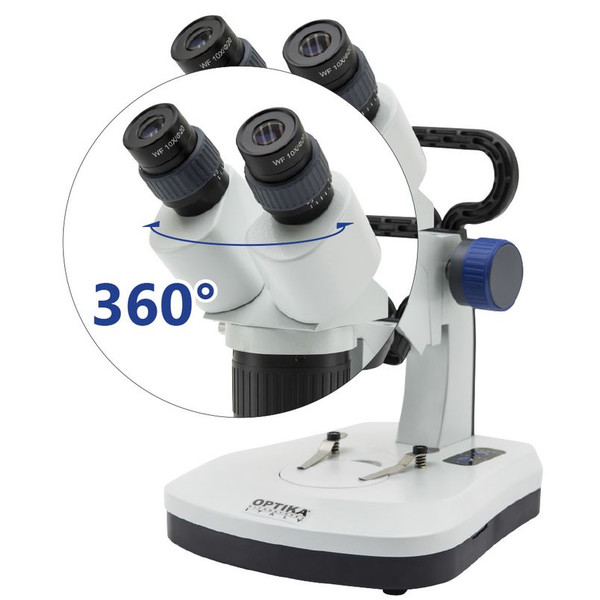 Optika Microscópio stéreo SFX-51, bino, 20x, 40x, braço fixo, cabeça rotátil